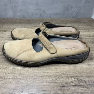Clarks 32400 Tan Leather Mary Jane Mules Wm's 8M